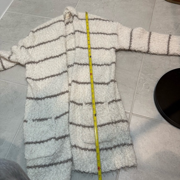 Altar'd State Fuzzy Striped Cardigan - Cream and Gray super soft - Picture 6 of 6